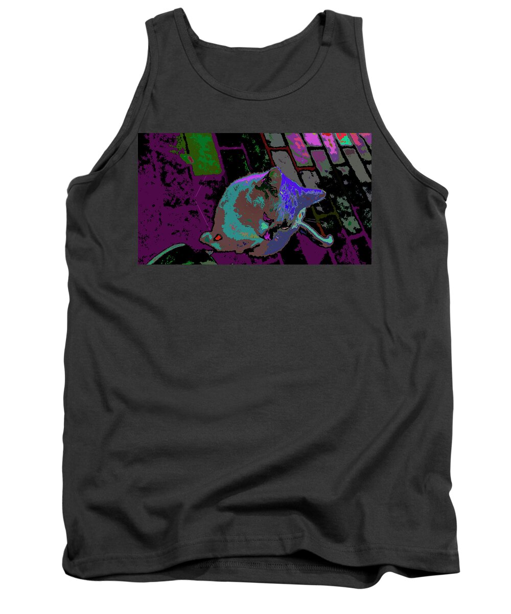 Skid Row Kitten Tank Top featuring the photograph Skid Row Kitten by Kenneth James