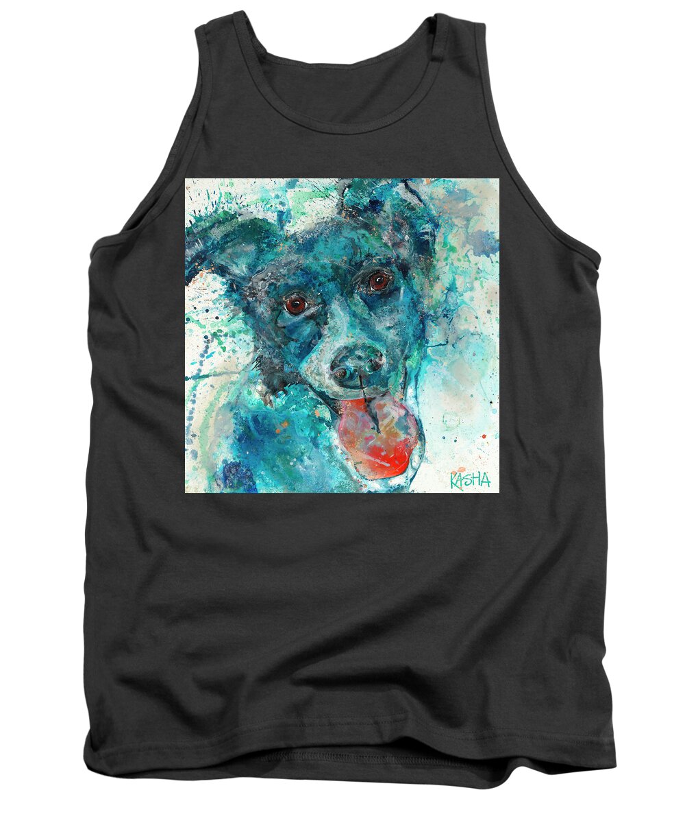 Blue Tank Top featuring the painting Skip To My Lou by Kasha Ritter