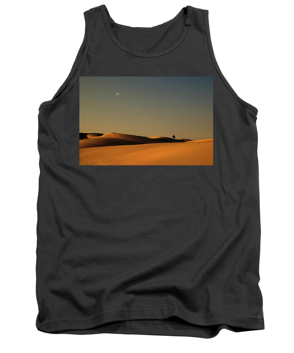 Camel Tank Top featuring the photograph SKN 1117 Camel Ride at 6 by Sunil Kapadia