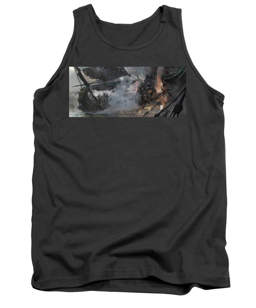 Skull And Bones Tank Top featuring the digital art Skull and Bones by Super Lovely