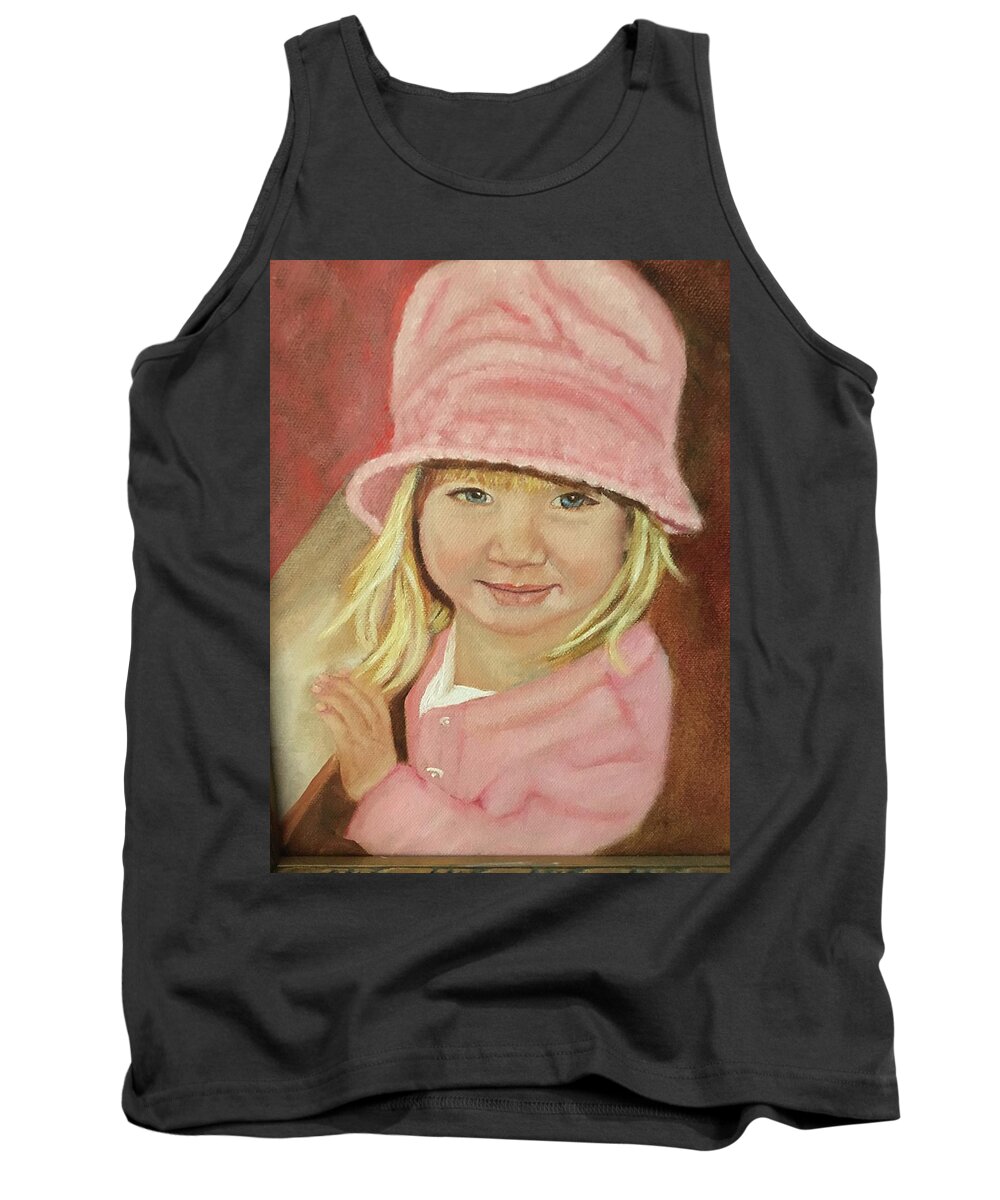 Children Tank Top featuring the painting Sky in Pink by Sharon Schultz