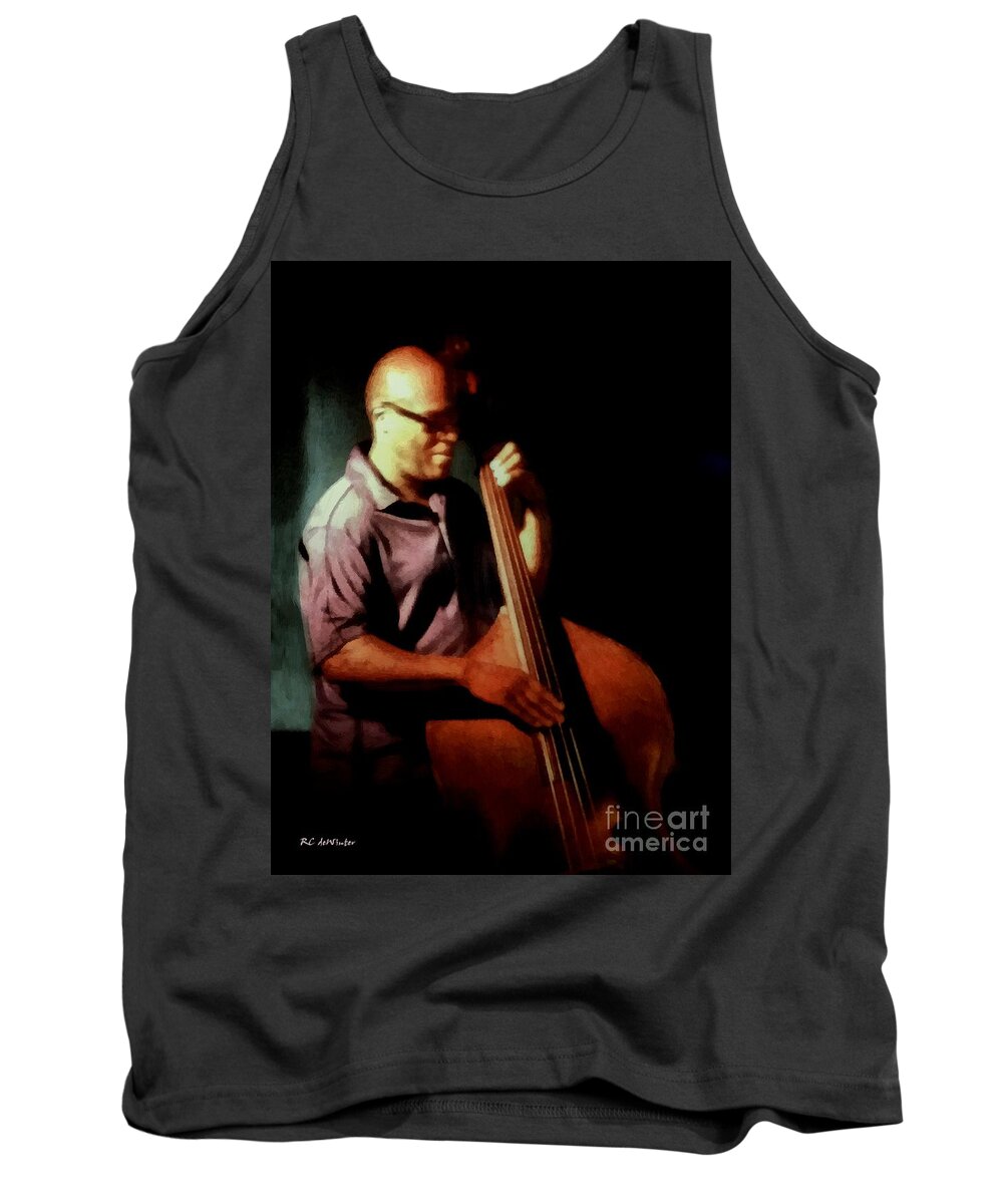 Musician Tank Top featuring the painting Slapping the Strings by RC DeWinter