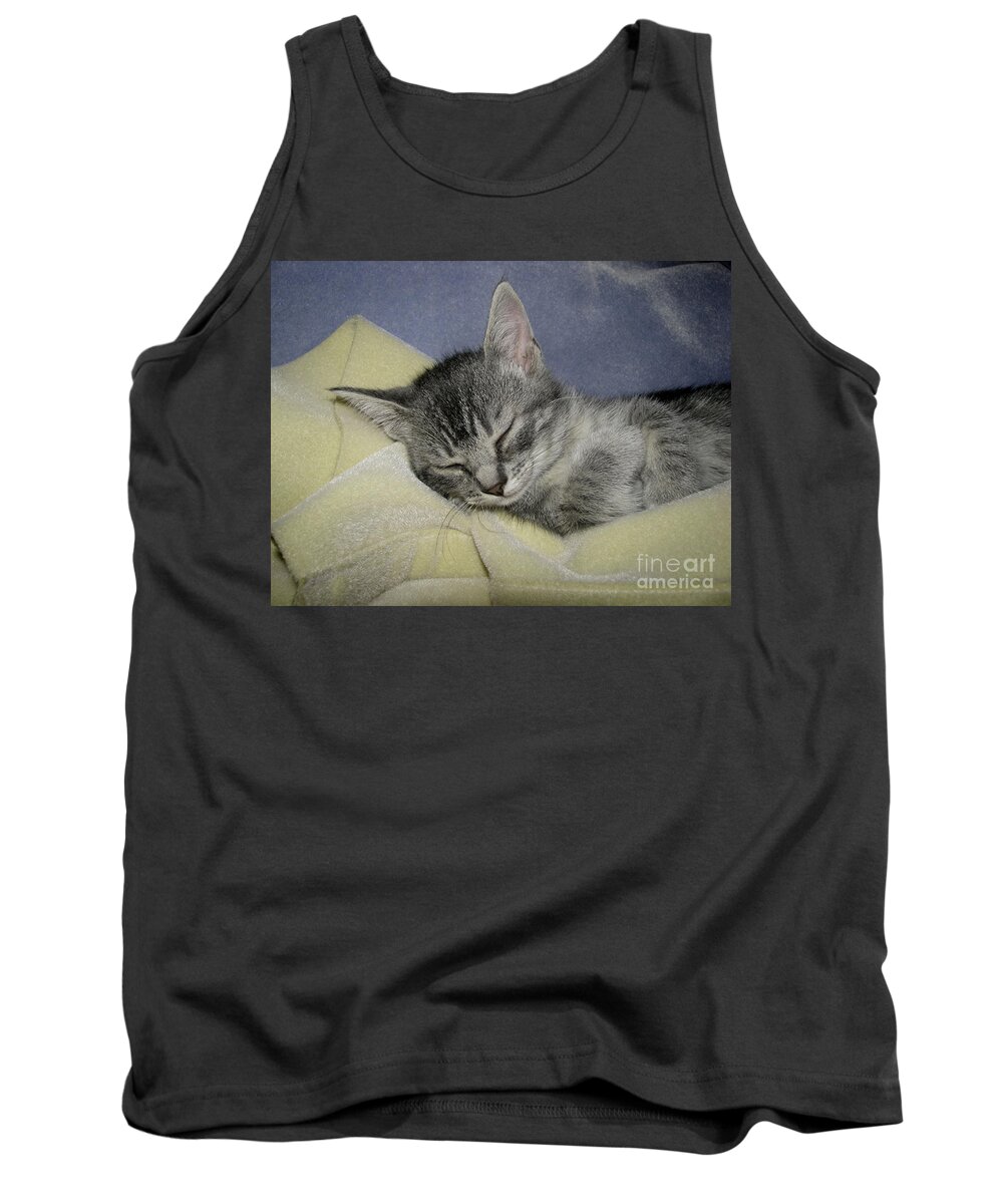 Kitten Tank Top featuring the photograph Sleepy Time by Donna Brown
