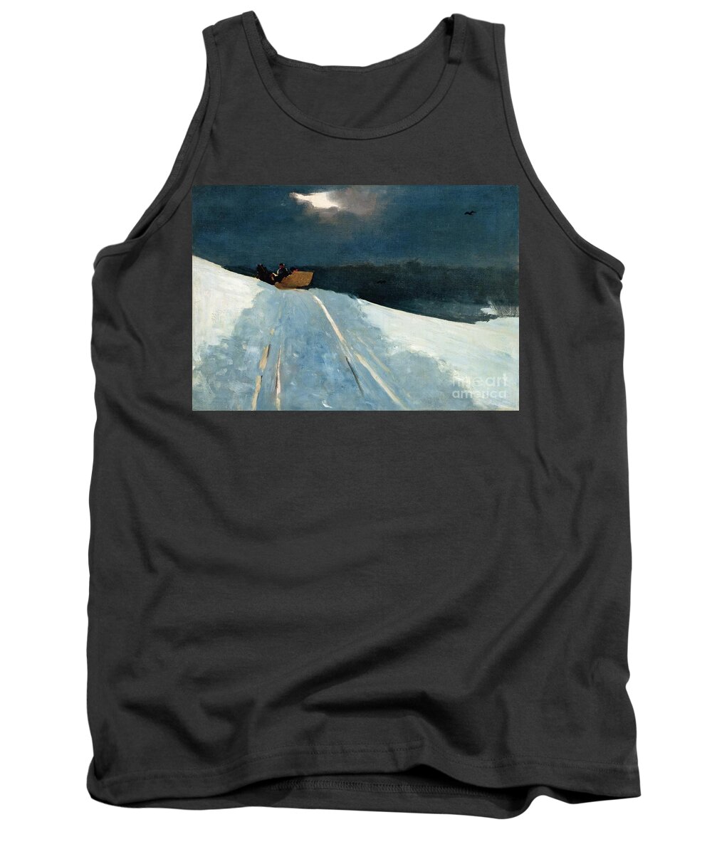 Winter Scene Tank Top featuring the painting Sleigh Ride by Winslow Homer