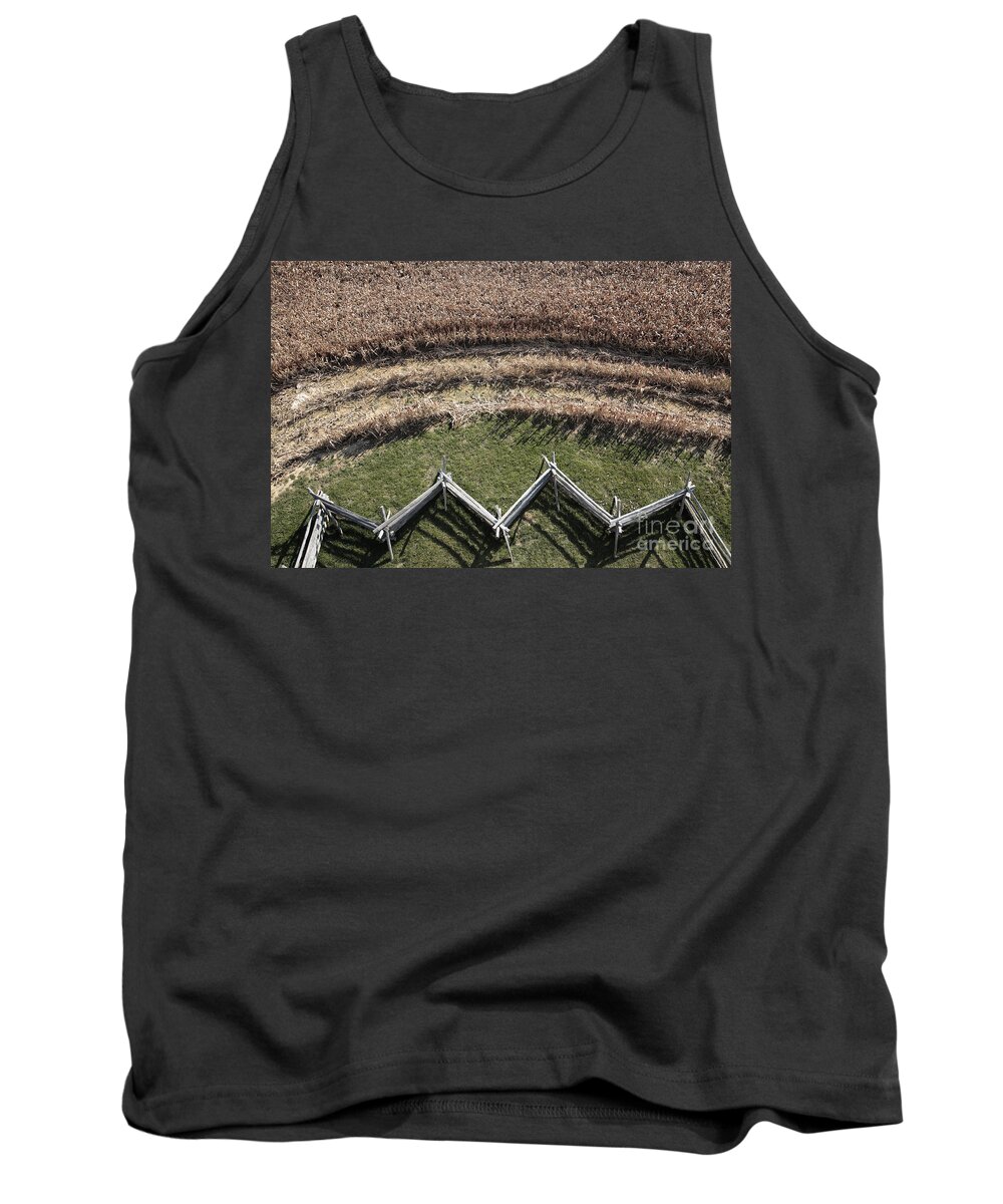 Antietam Tank Top featuring the photograph Snake-Rail Fence and Cornfield by William Kuta