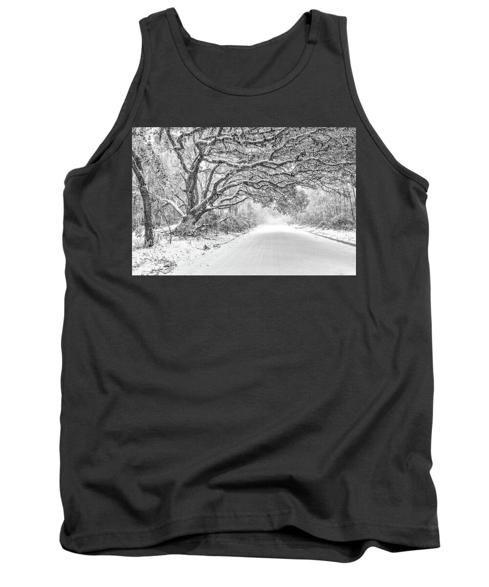 Snow Tank Top featuring the photograph Snow On Witsell Rd - Oak Tree by Scott Hansen