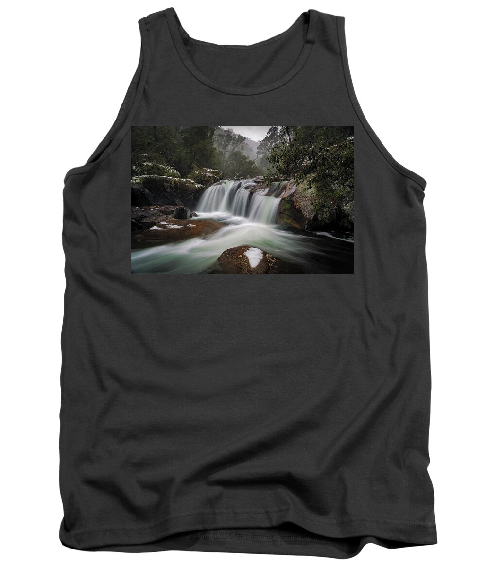 Alpine Tank Top featuring the photograph Snowy Mist by Mark Lucey