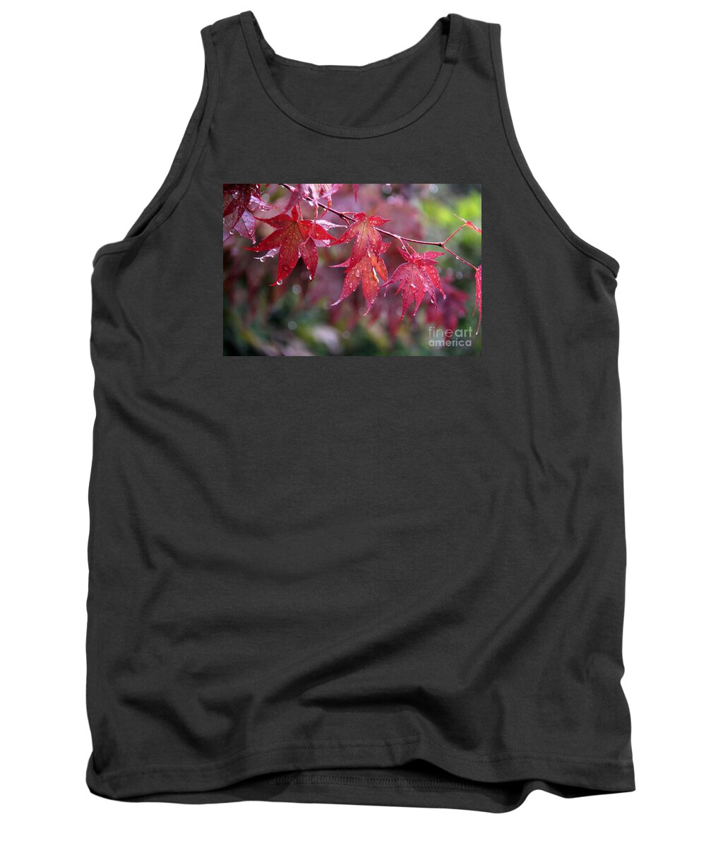 Leaves Tank Top featuring the photograph Soaked by Yumi Johnson