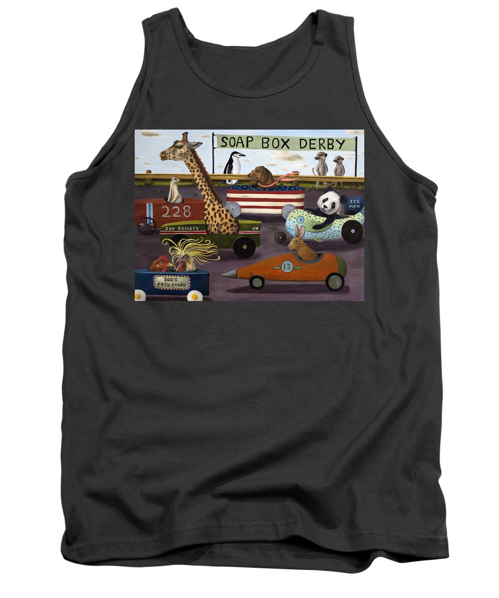 Soap Box Derby Tank Top featuring the painting Soap Box Derby by Leah Saulnier The Painting Maniac