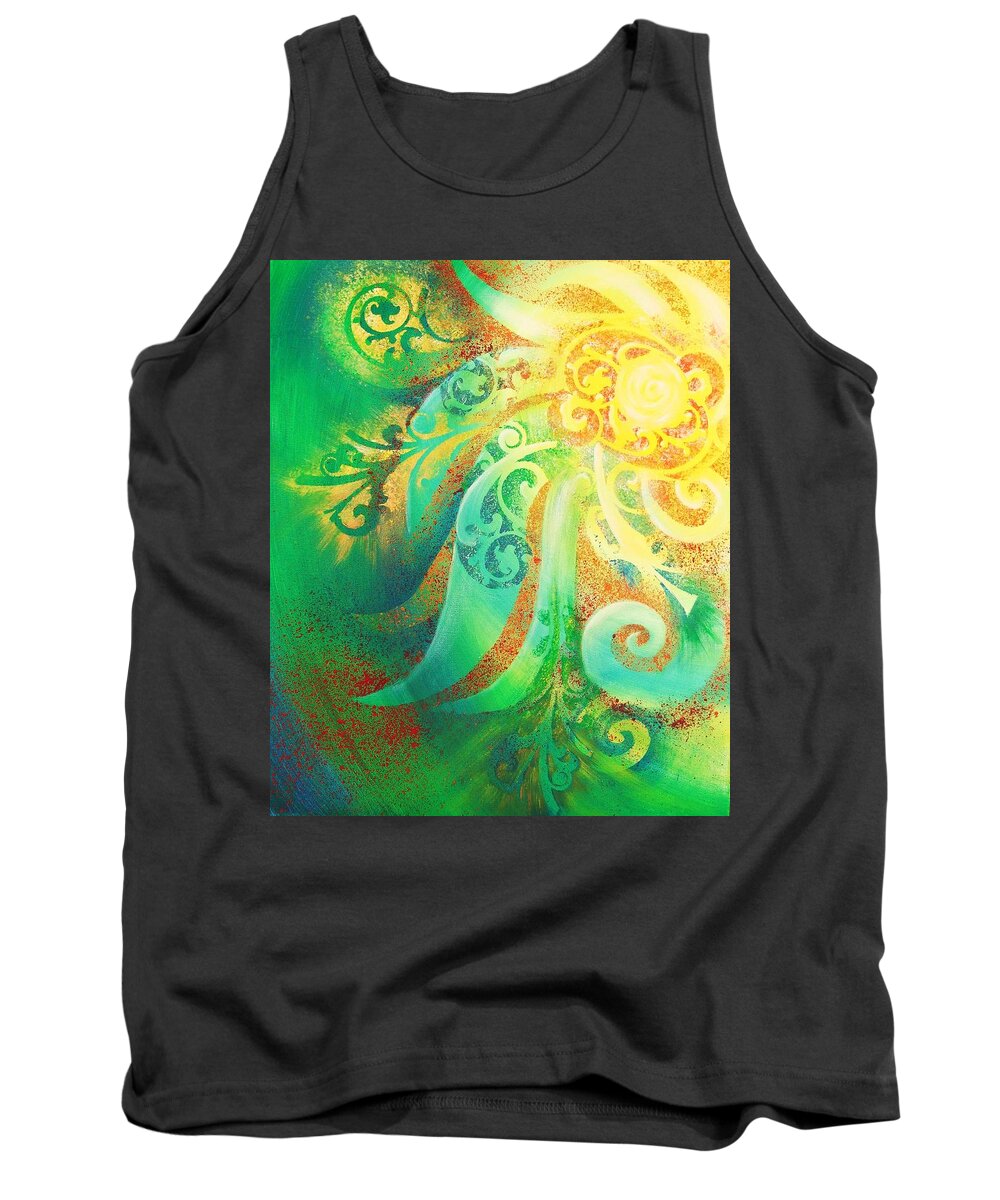 Abstract Prints Tank Top featuring the painting Soleil by Reina Cottier