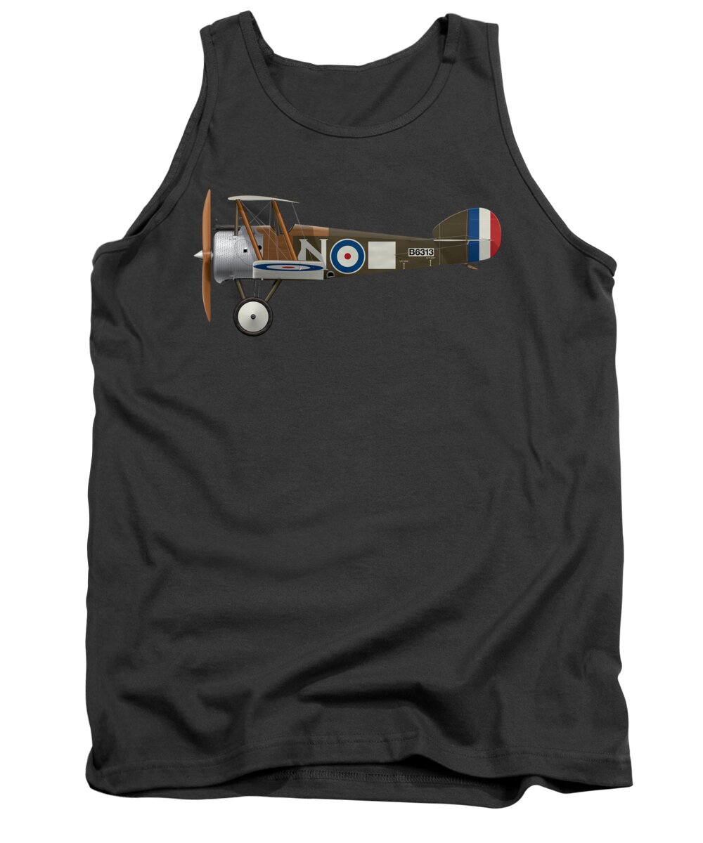 Sopwith Tank Top featuring the digital art Sopwith Camel - B6313 March 1918 - Side Profile View by Ed Jackson