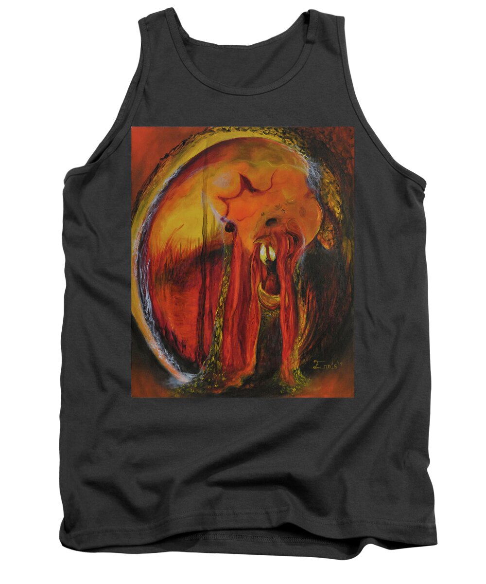 Ennis Tank Top featuring the painting Sorcerer's Gate by Christophe Ennis