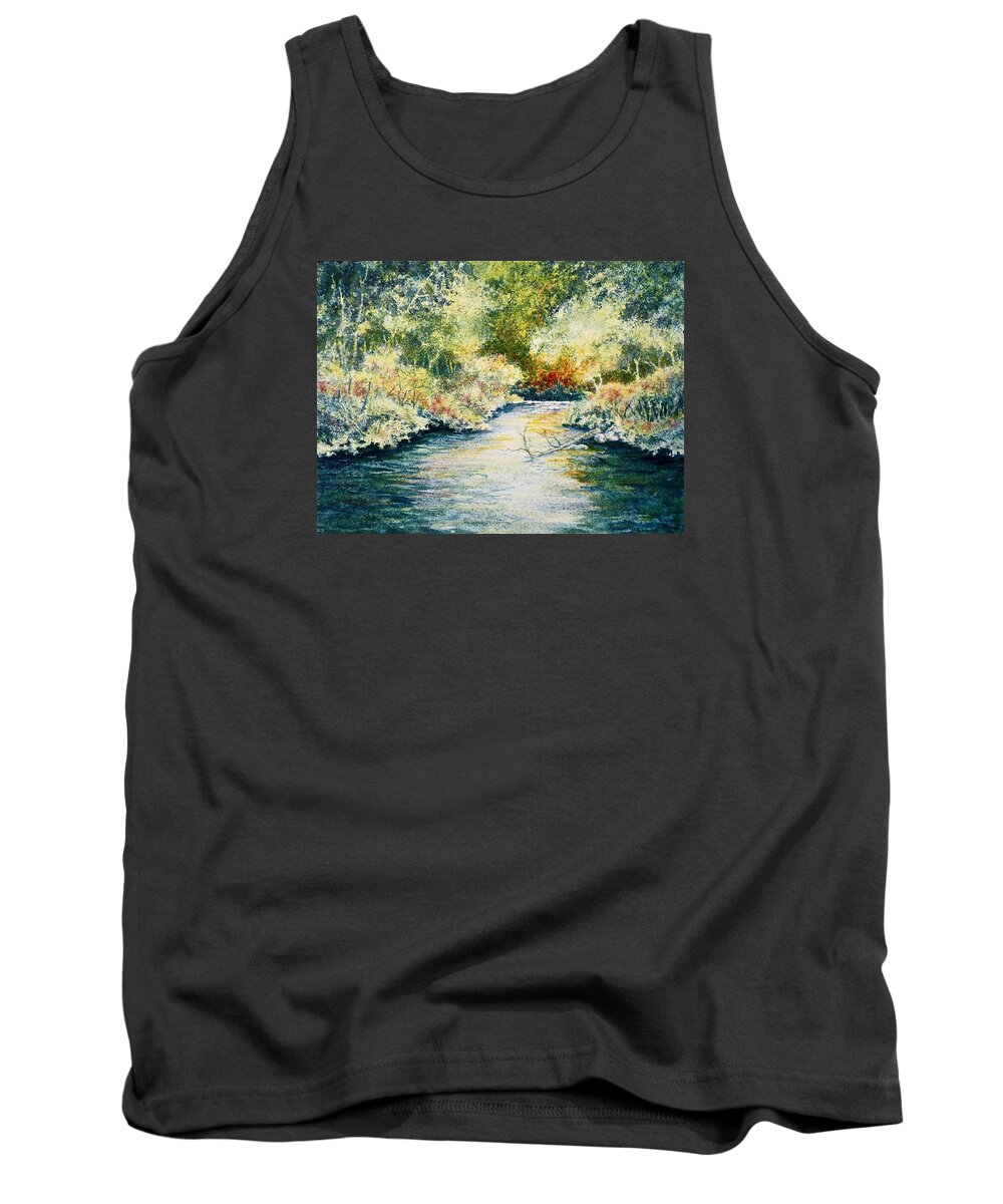 Watercolor Tank Top featuring the painting South Branch of the Little Wolf by Carolyn Rosenberger