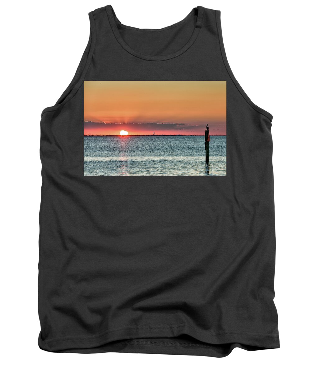 Beautiful Sunset Tank Top featuring the photograph South Padre Island Sunset by Victor Culpepper