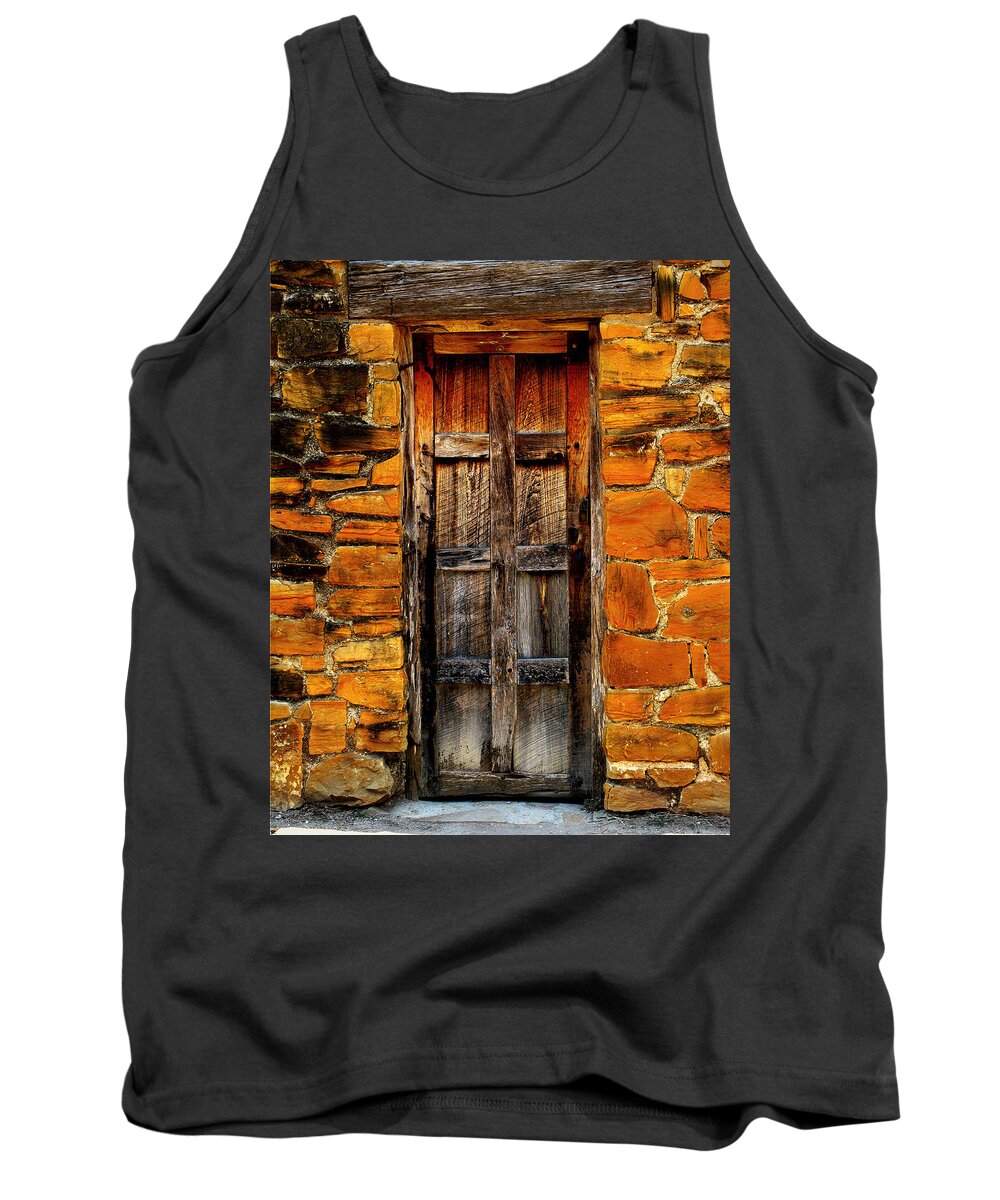 Door Tank Top featuring the photograph Spanish mission door by Perry Webster