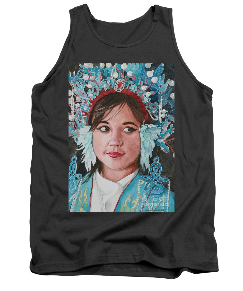 Girl Tank Top featuring the painting Special Day by Jan Lawnikanis