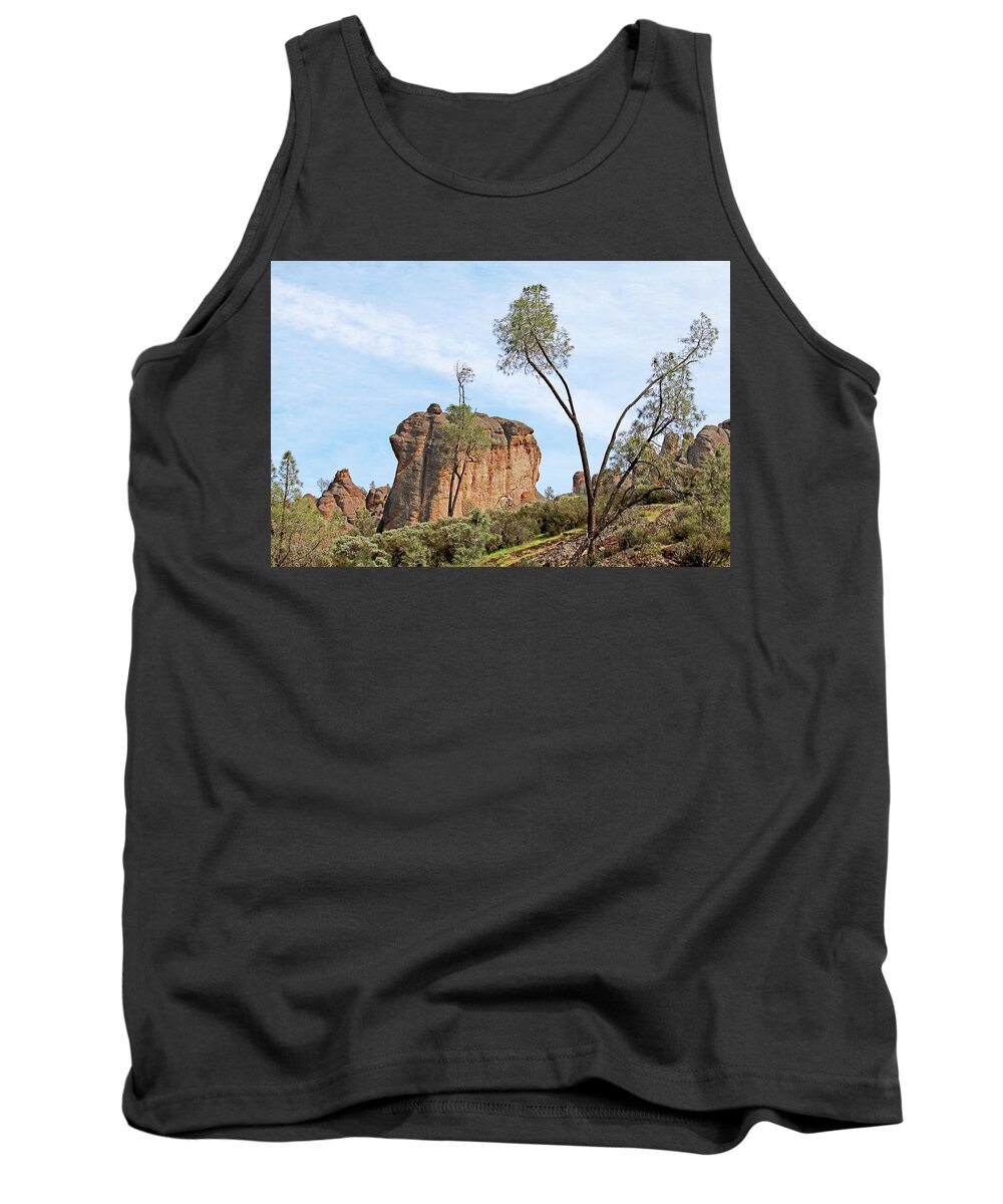 Pinnacles National Park Tank Top featuring the photograph Square Rock Formation by Art Block Collections