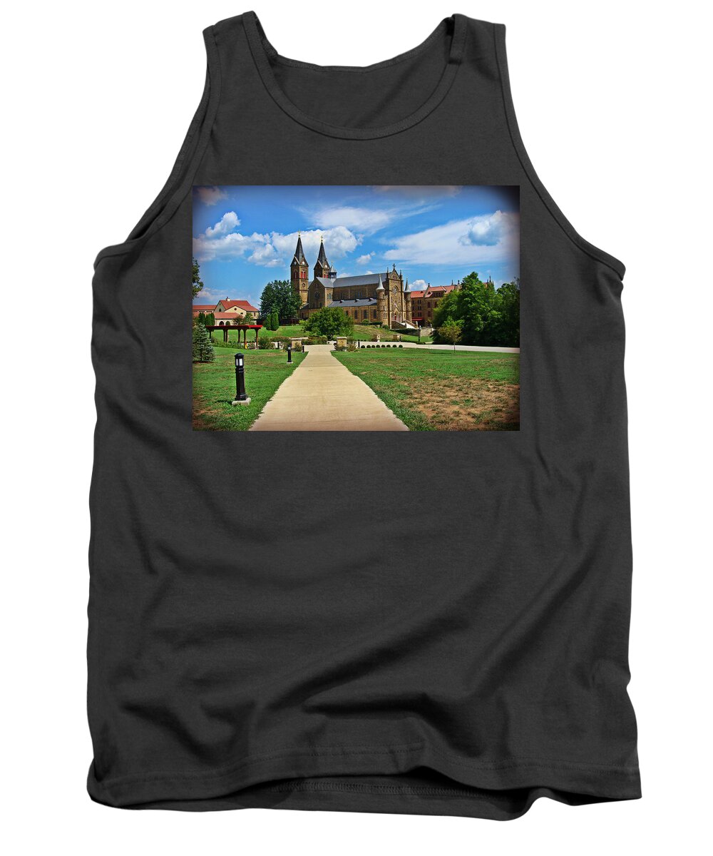 St.meinred Tank Top featuring the photograph St Meinred Retreat in Indiana by Stacie Siemsen