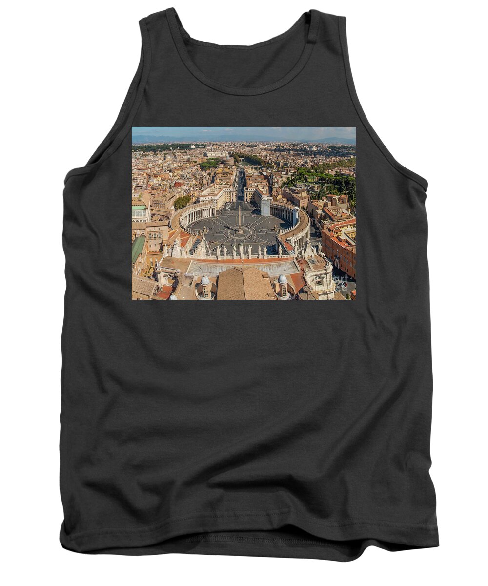 Piazza San Pietro Tank Top featuring the photograph St Peter Cathedral Vatican City Rome by Maria Rabinky