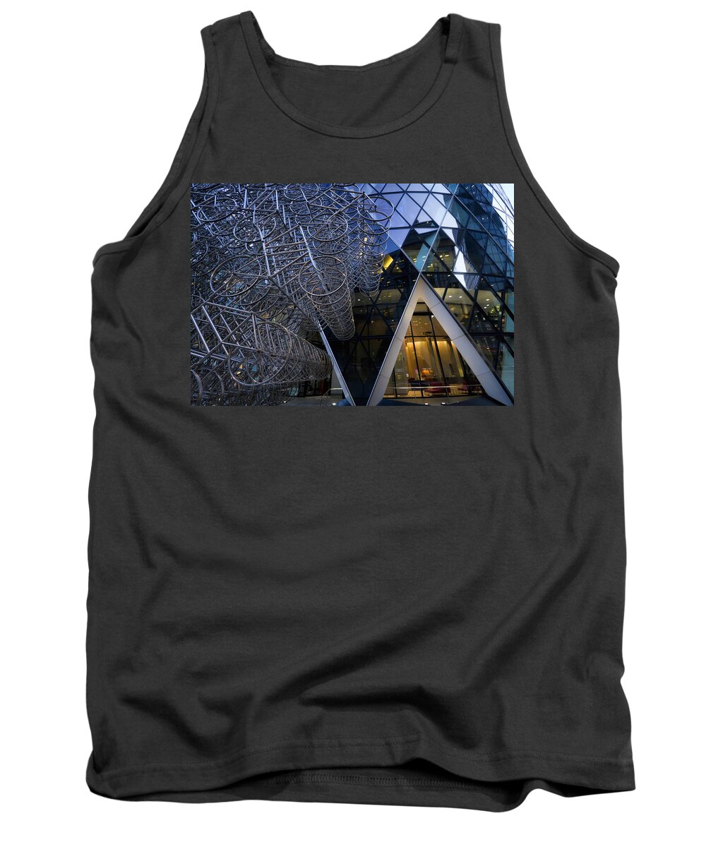 London Tank Top featuring the photograph Stacked bicycles ll by Shirley Mitchell