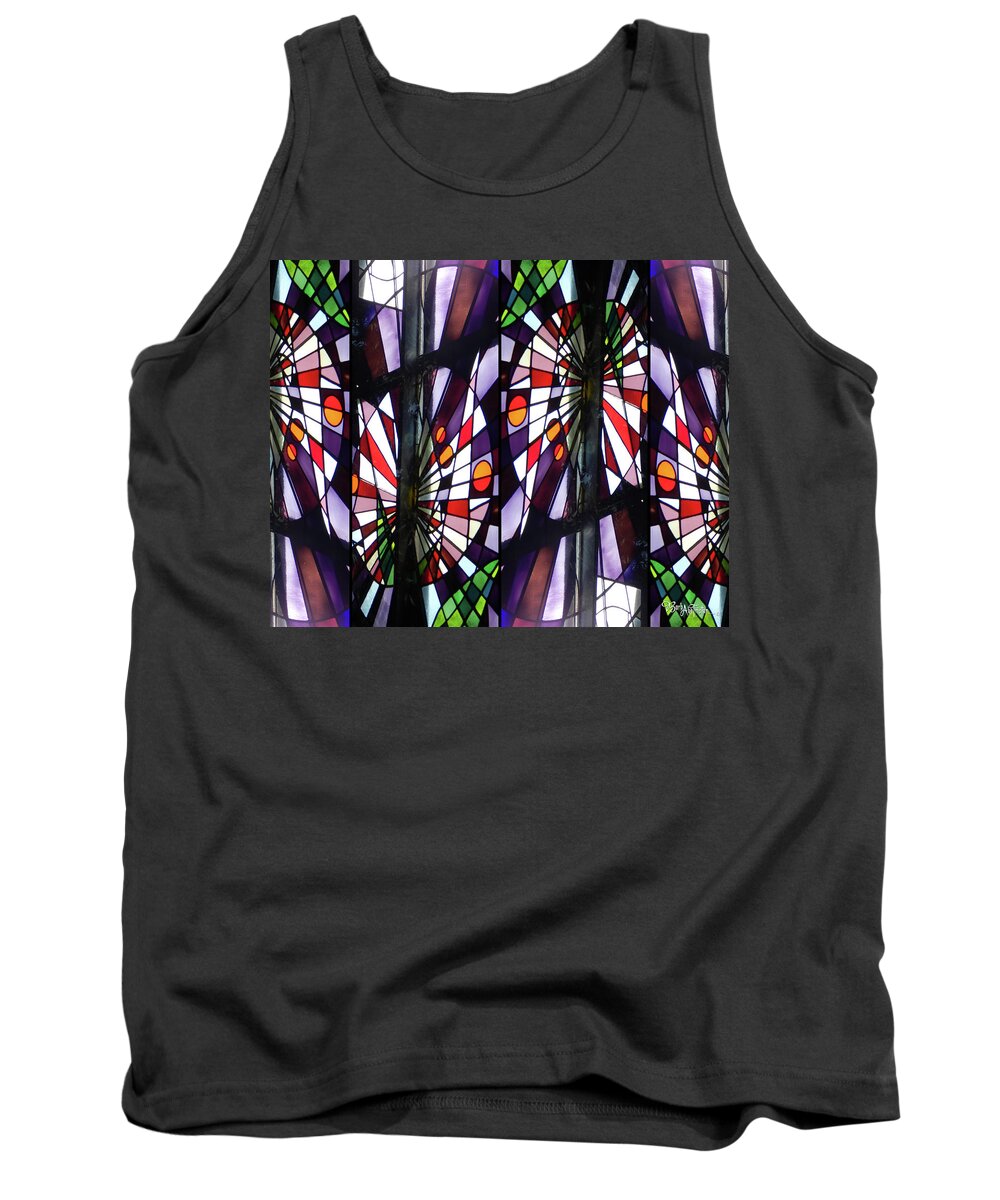 God Tank Top featuring the photograph Stained Glass #4722 Abstract Design 1a by Barbara Tristan
