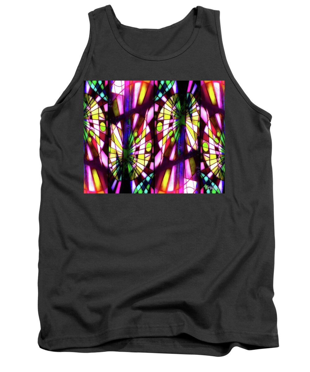 God Tank Top featuring the photograph Stained Glass #4722 Abstract Design 1b by Barbara Tristan