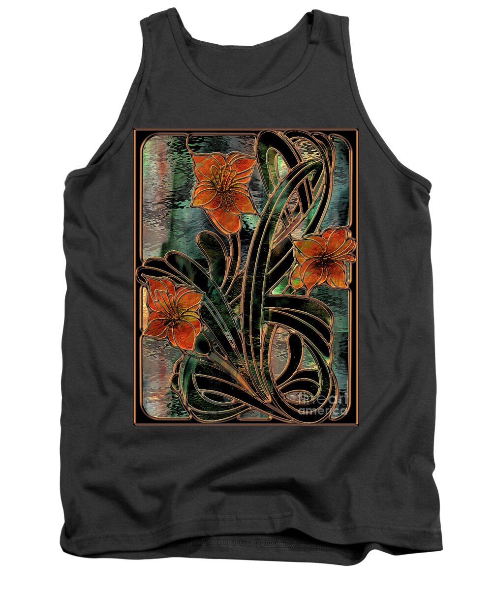 Stained Glass Tank Top featuring the painting Stained Glass Parabolas by Mindy Sommers