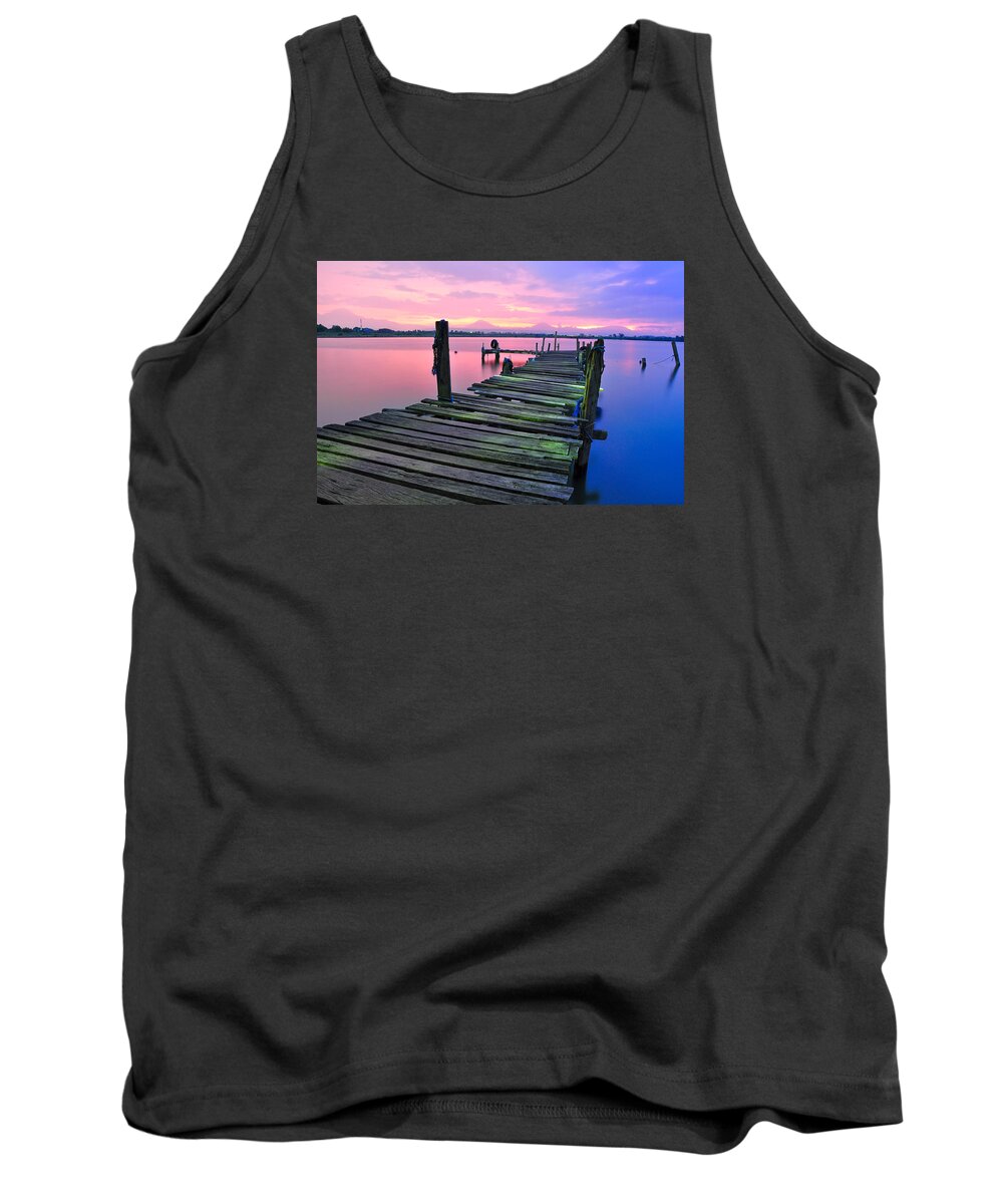 Bridge Tank Top featuring the photograph Standing On A Wooden Bridge by Britten Adams