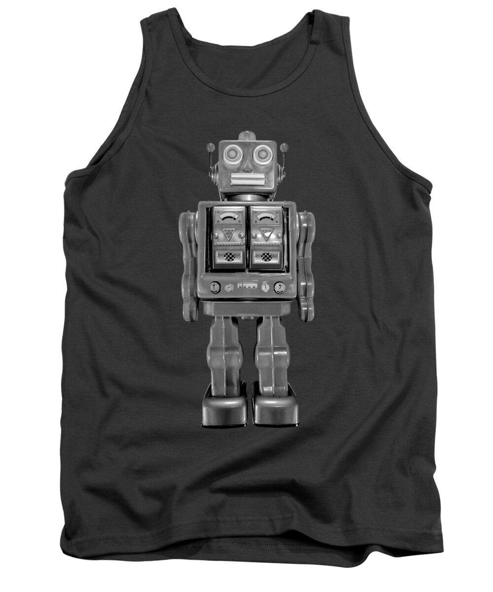 Art Tank Top featuring the photograph Star Strider Robot Red BW by YoPedro