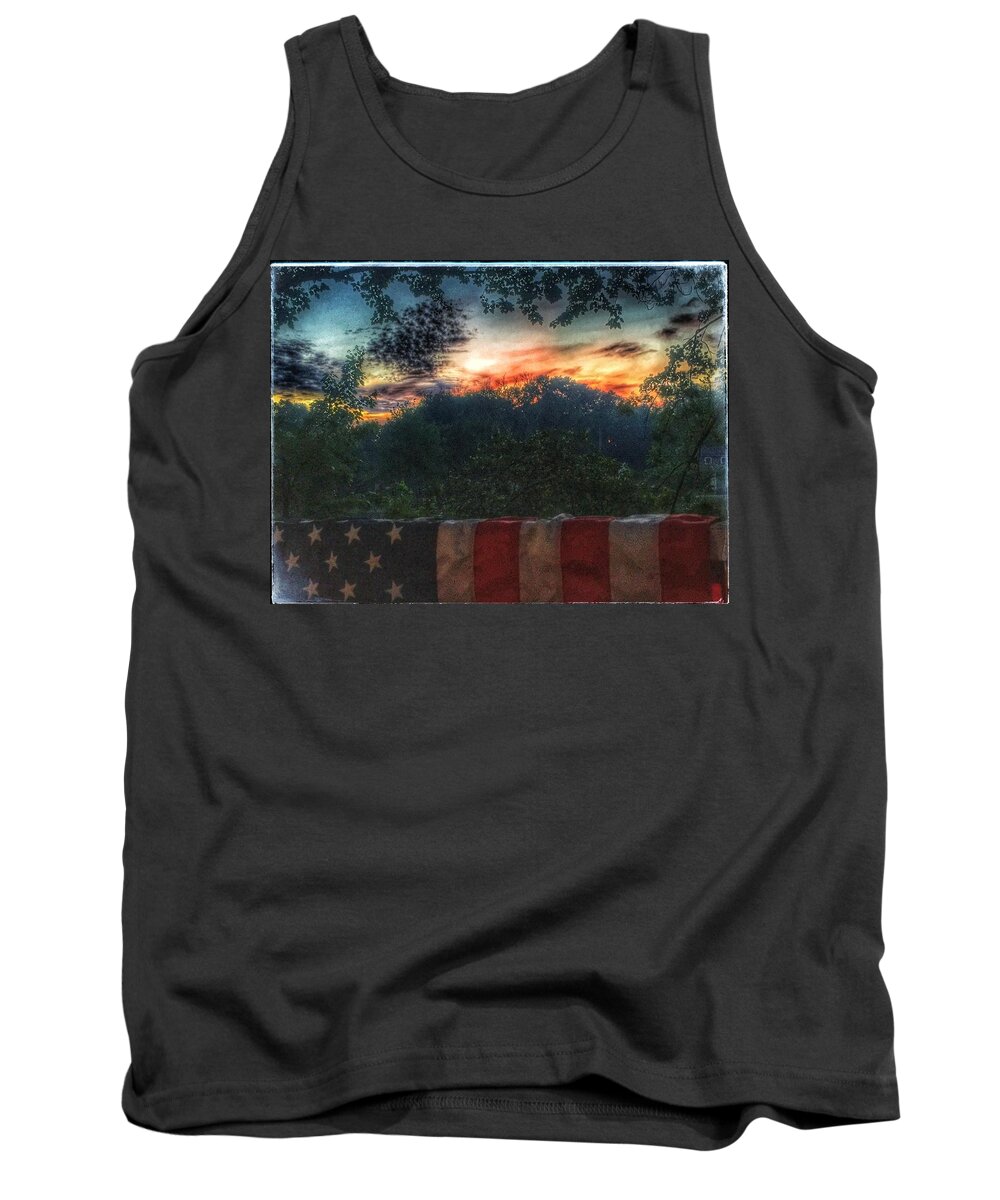 United States Flag Tank Top featuring the photograph Stars Stripes And Skies Forever by Jason Nicholas