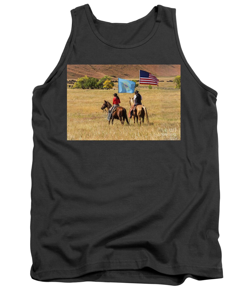 South Dakota Tank Top featuring the photograph State and Country by Steve Triplett