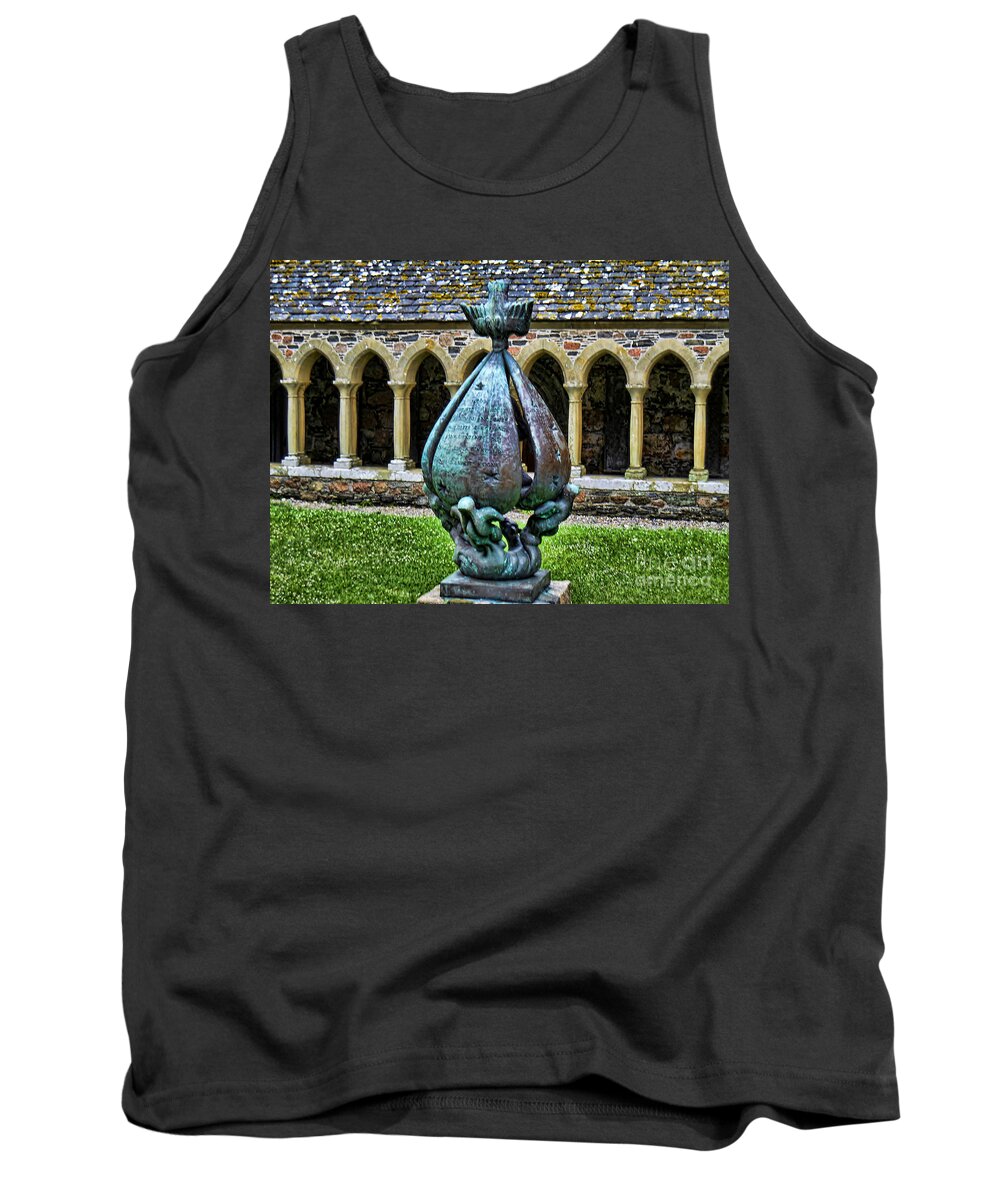 Statue Tank Top featuring the photograph Statue at the Abbey by Roberta Byram