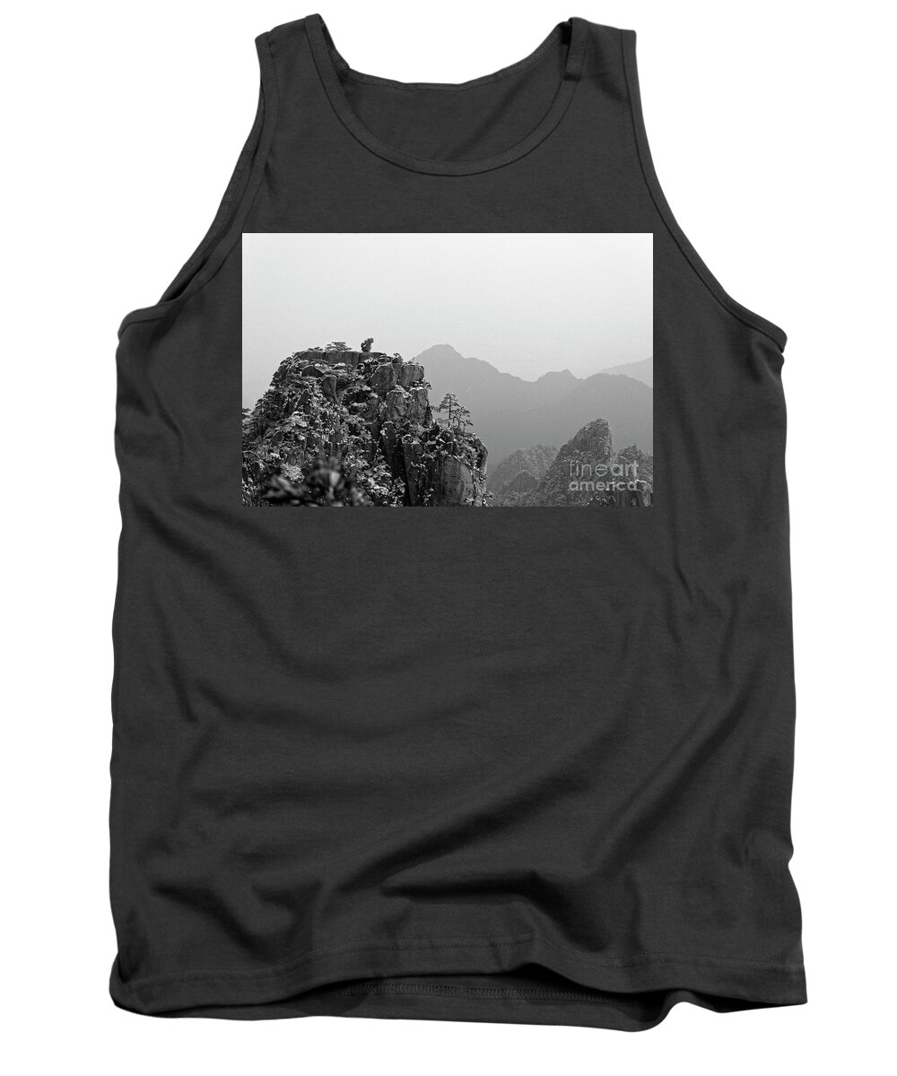 China Tank Top featuring the photograph Stone Monkey Gazing over Sea of Clouds by James L Davidson