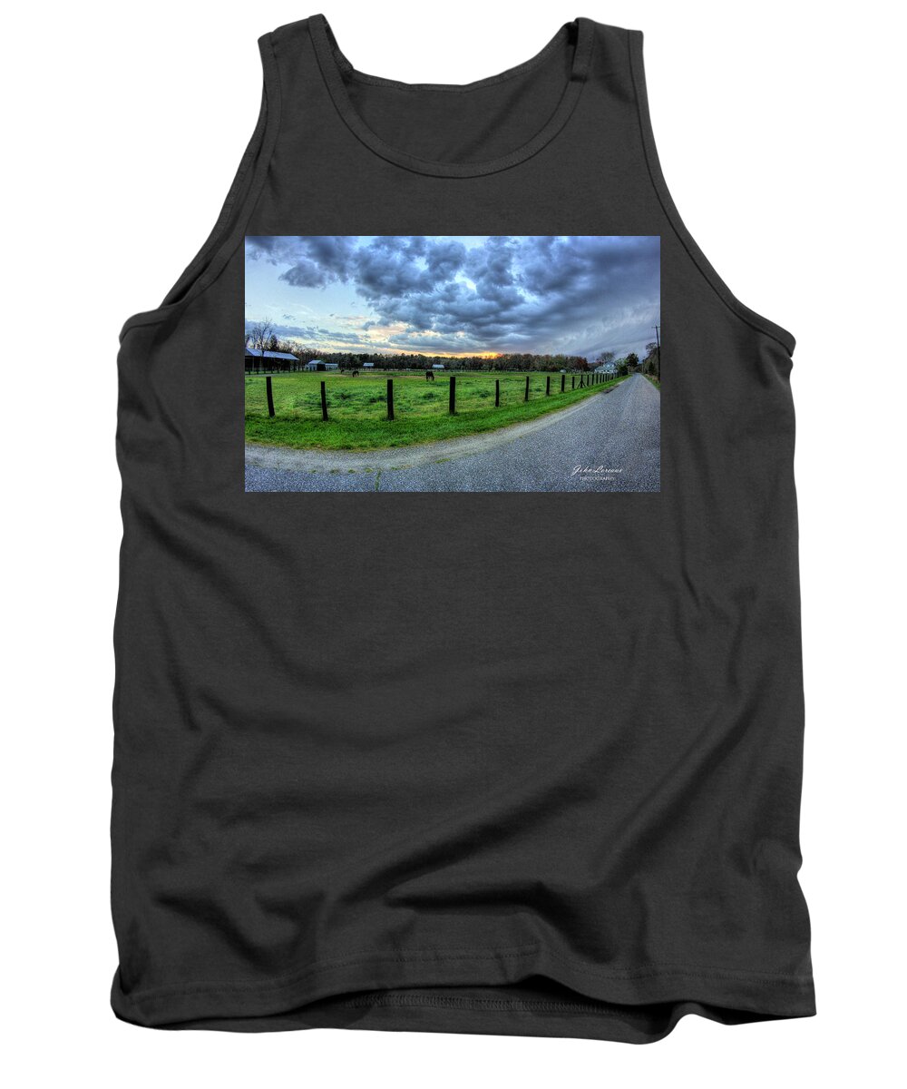 Storm Tank Top featuring the photograph Storm clouds over Main Street by John Loreaux