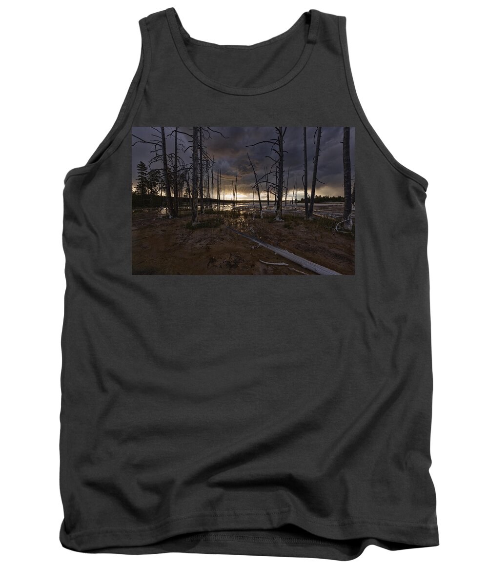Lower Geyser Basin Tank Top featuring the photograph Storm over Lower Geyser Basin by Josh Bryant