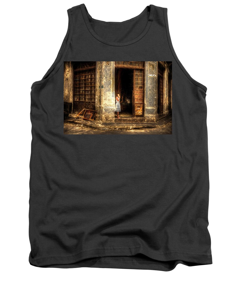 Cuba Tank Top featuring the photograph Streets of Cuba by Pennie McCracken