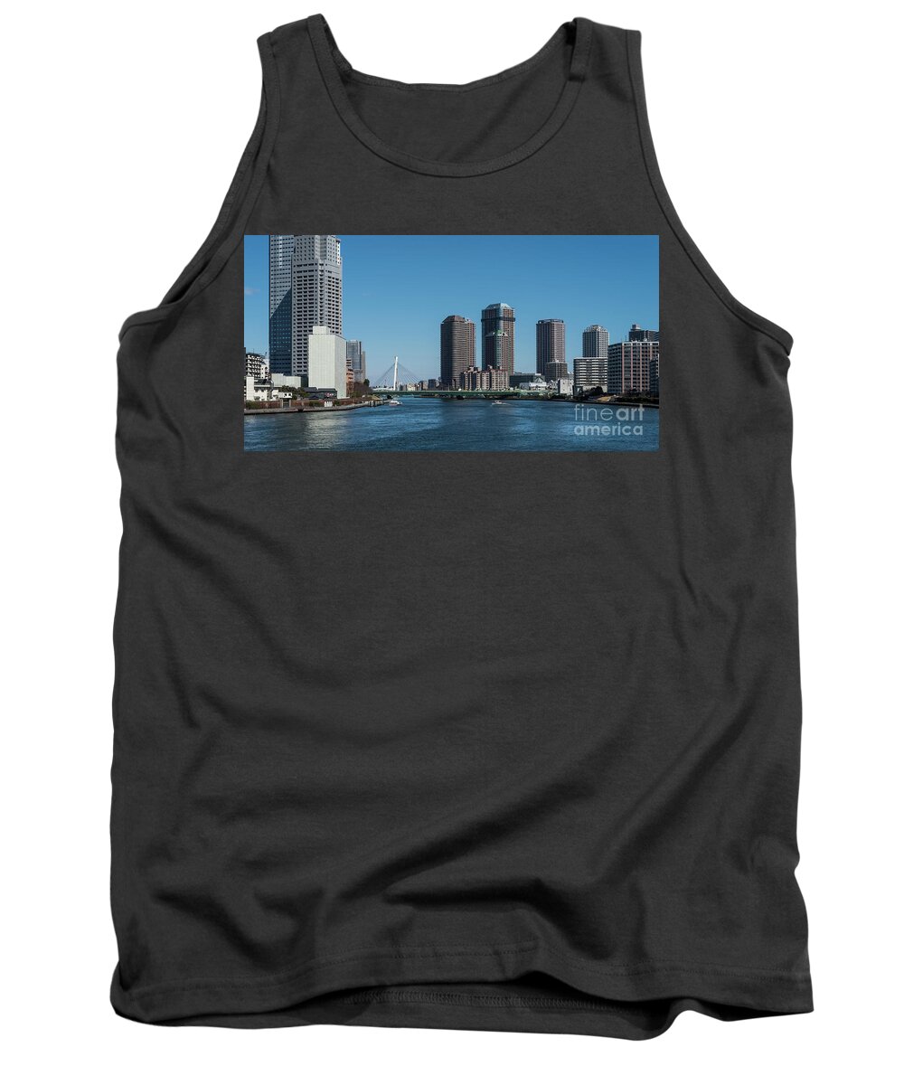 River Tank Top featuring the photograph Sumida River High Rise, Tokyo Japan 2 by Perry Rodriguez