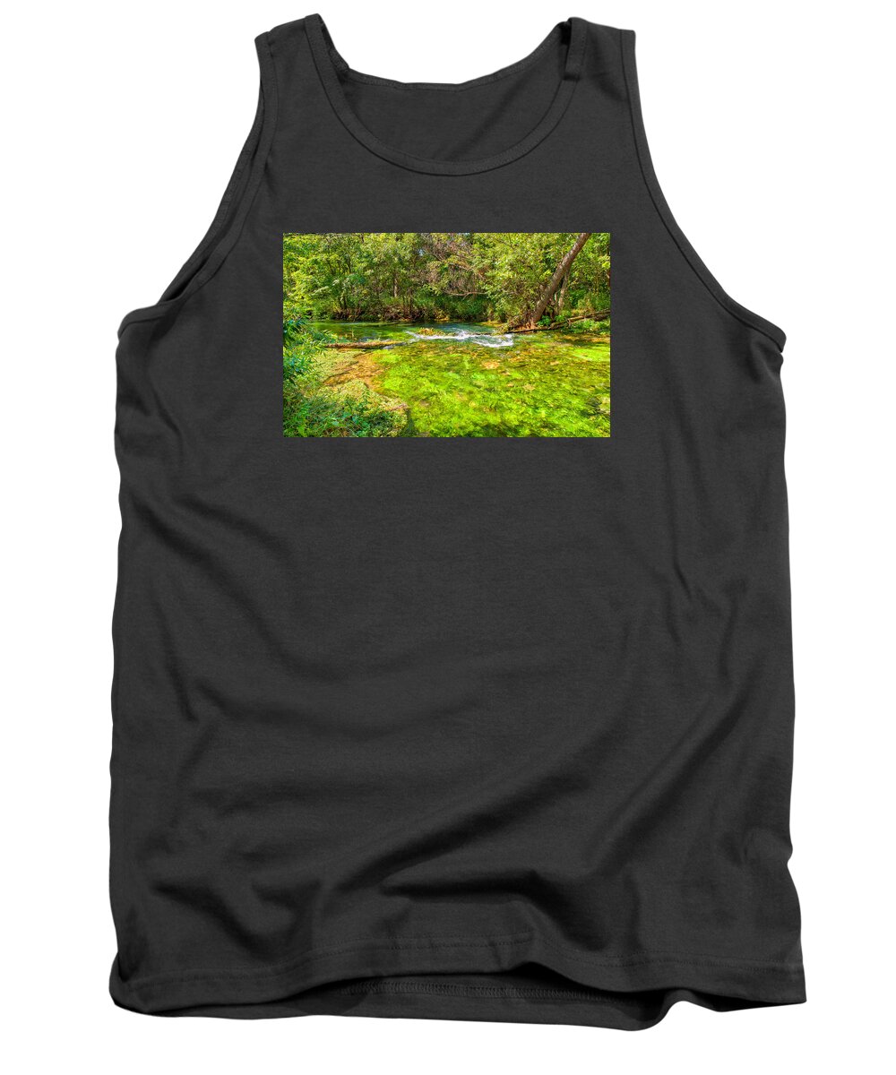 Bailey Tank Top featuring the photograph Summer at Alley Springs by John M Bailey