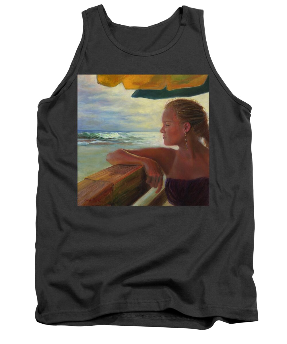 Oil Painting Tank Top featuring the painting Summer's End by Susan Hensel
