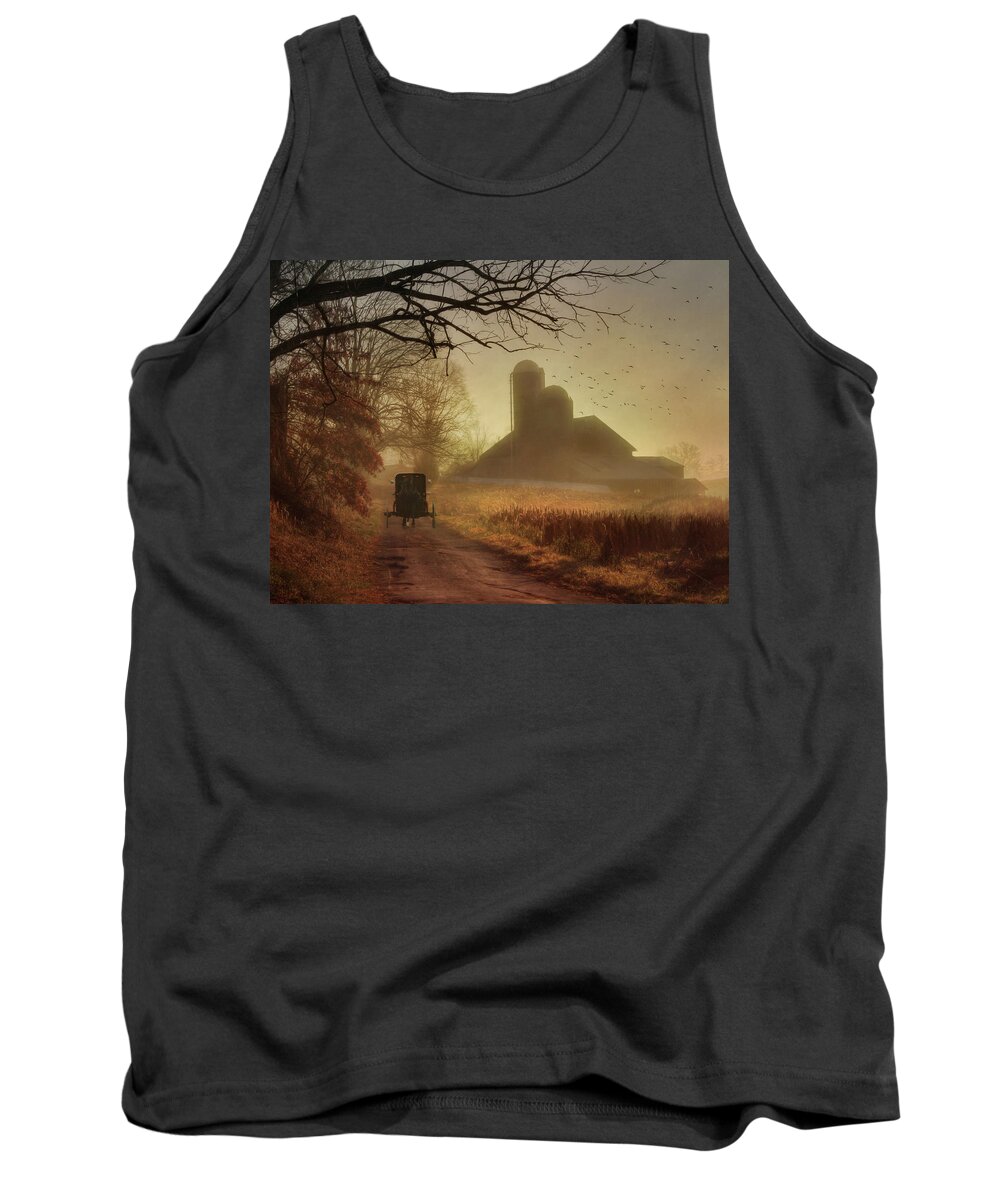 Barn Tank Top featuring the photograph Sunday Morning by Lori Deiter