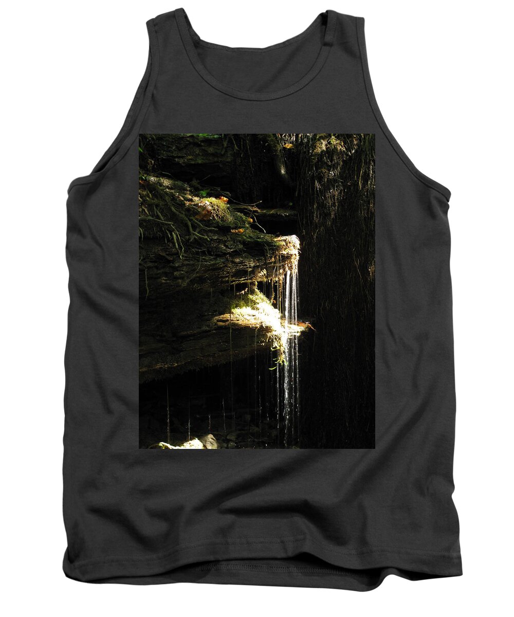 Sunlit Tank Top featuring the photograph Sunlit Falls by Stacie Siemsen