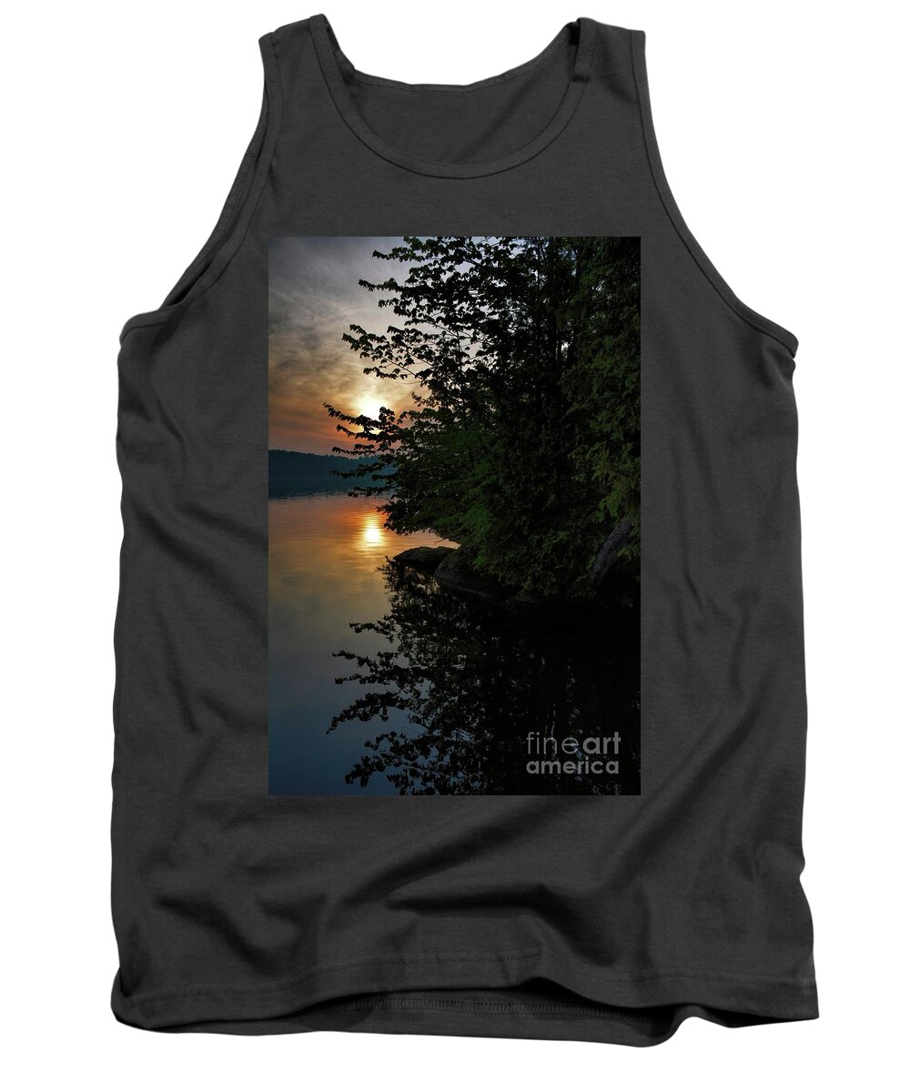 Sunrise Tank Top featuring the photograph Sunrise at the Lake by Henry Kowalski