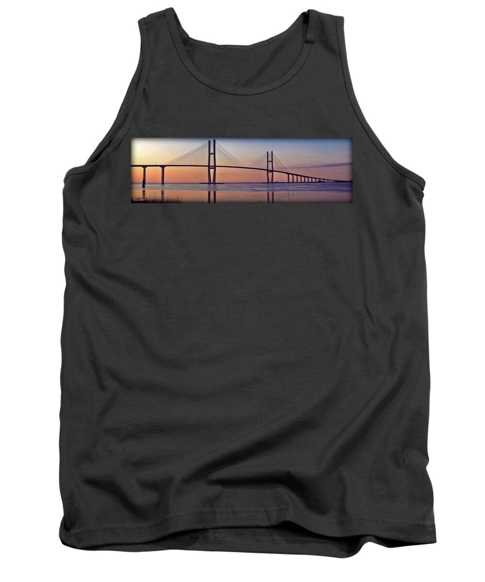 Sidney Tank Top featuring the photograph Sunrise at the Sidney Lanier Bridge by Farol Tomson
