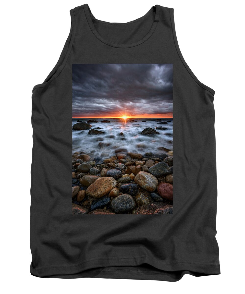 Rocks Tank Top featuring the photograph Sunrise Over The East End by Rick Berk
