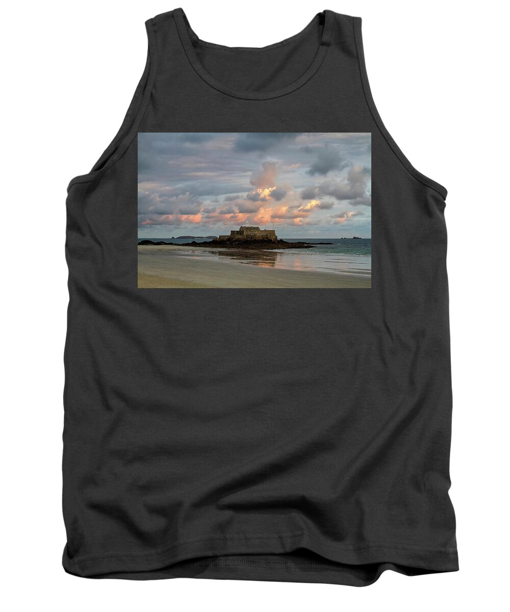 Water Tank Top featuring the photograph Sunrise, St Malo by Shirley Mitchell