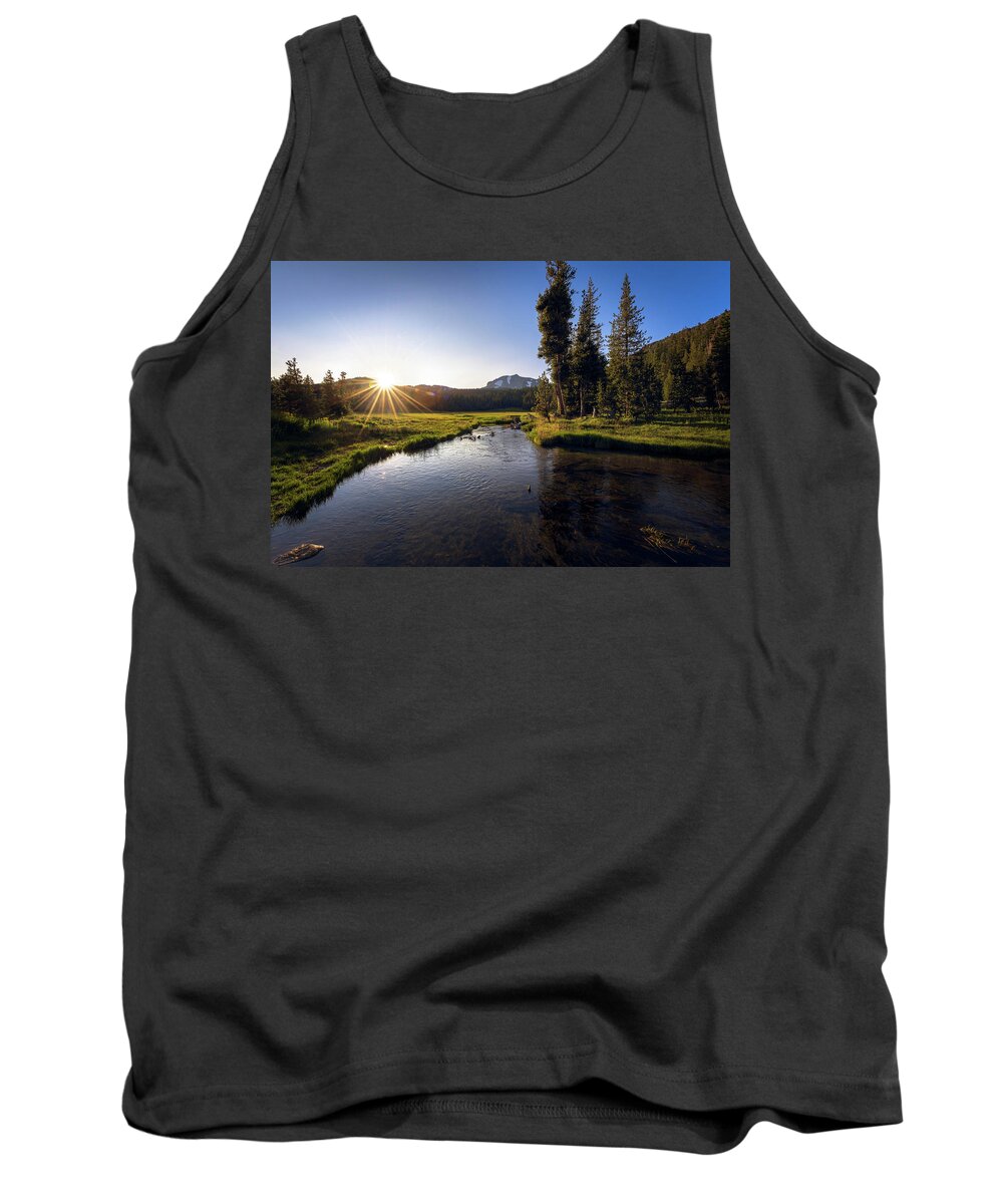 California Tank Top featuring the photograph Sunset at Kings Creek in Lassen Volcanic National by John Hight