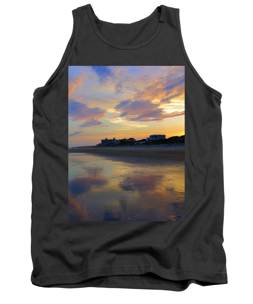 Sunset Tank Top featuring the photograph Sunset at the Beach by Betty Buller Whitehead