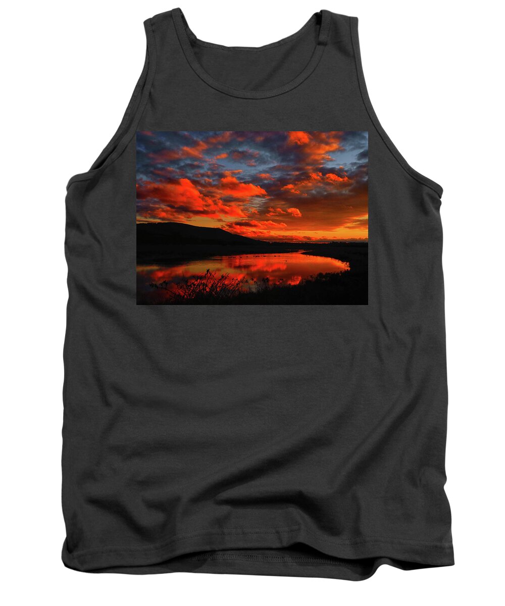 Sunset At Wallkill River National Wildlife Refuge Tank Top featuring the photograph Sunset at Wallkill River National Wildlife Refuge by Raymond Salani III
