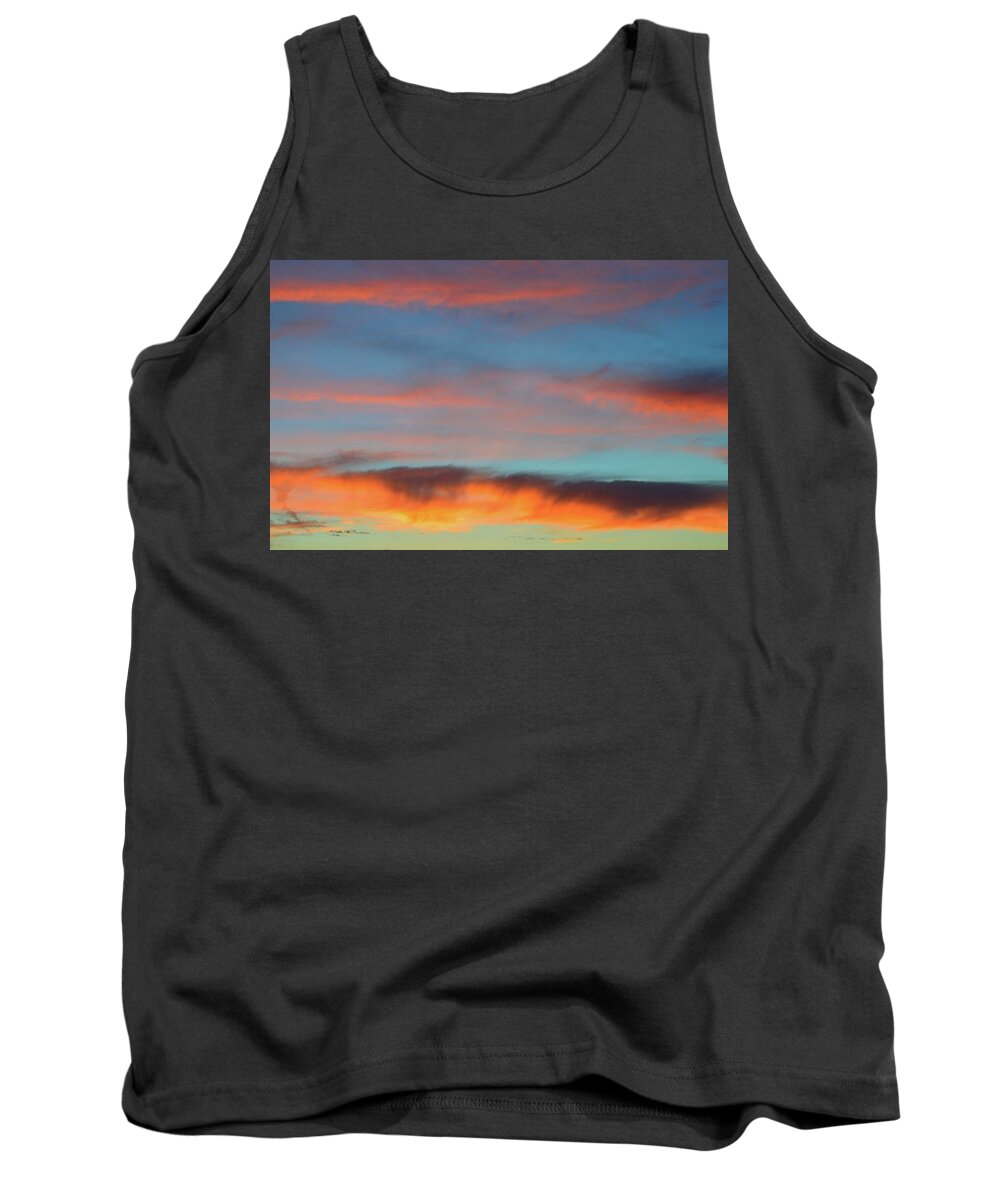 Clouds Tank Top featuring the photograph Sunset Clouds In Blue Sky by Lyle Crump
