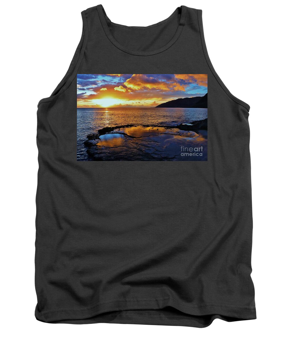 Sunset Tank Top featuring the photograph Sunset in a Tide Pool by Craig Wood